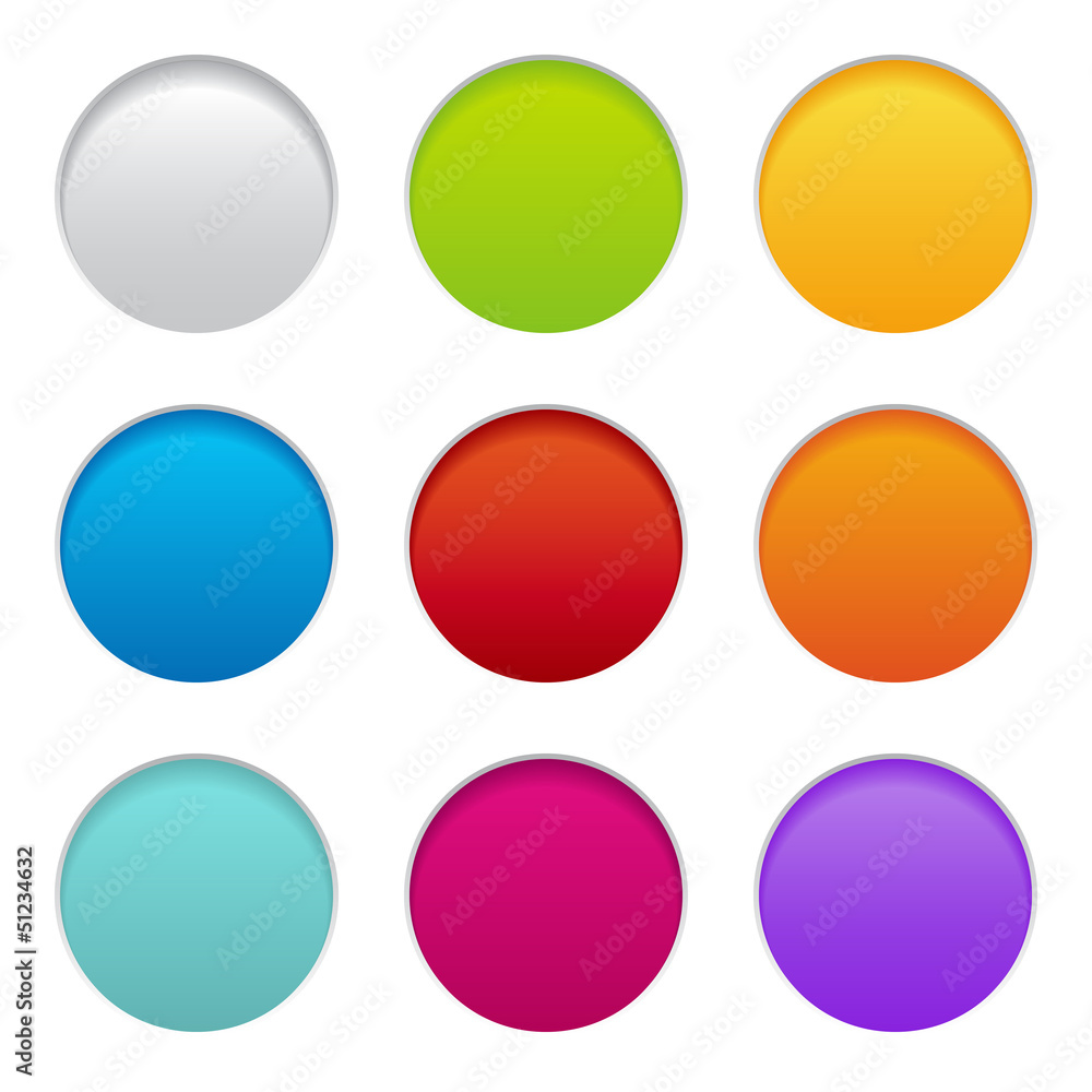 set of colorful paper buttons