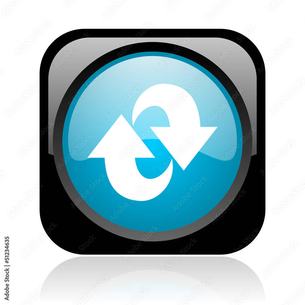 rotate black and blue square web glossy icon rotate black and blue square web glossy icon