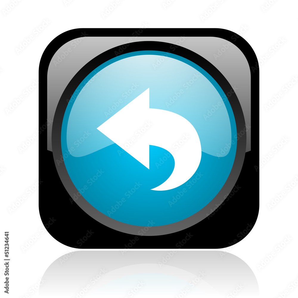 back black and blue square web glossy icon back black and blue square web glossy icon