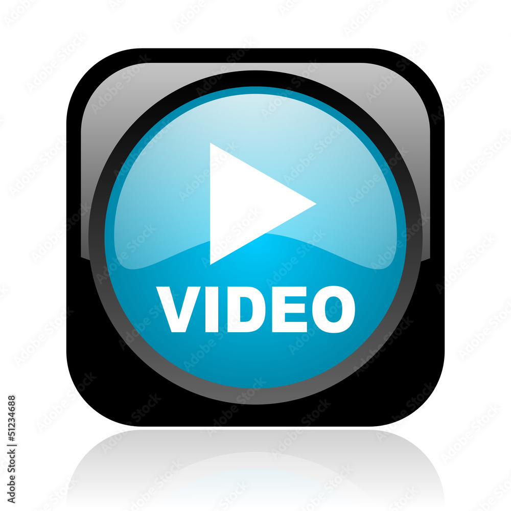 video black and blue square web glossy icon video black and blue square web glossy icon