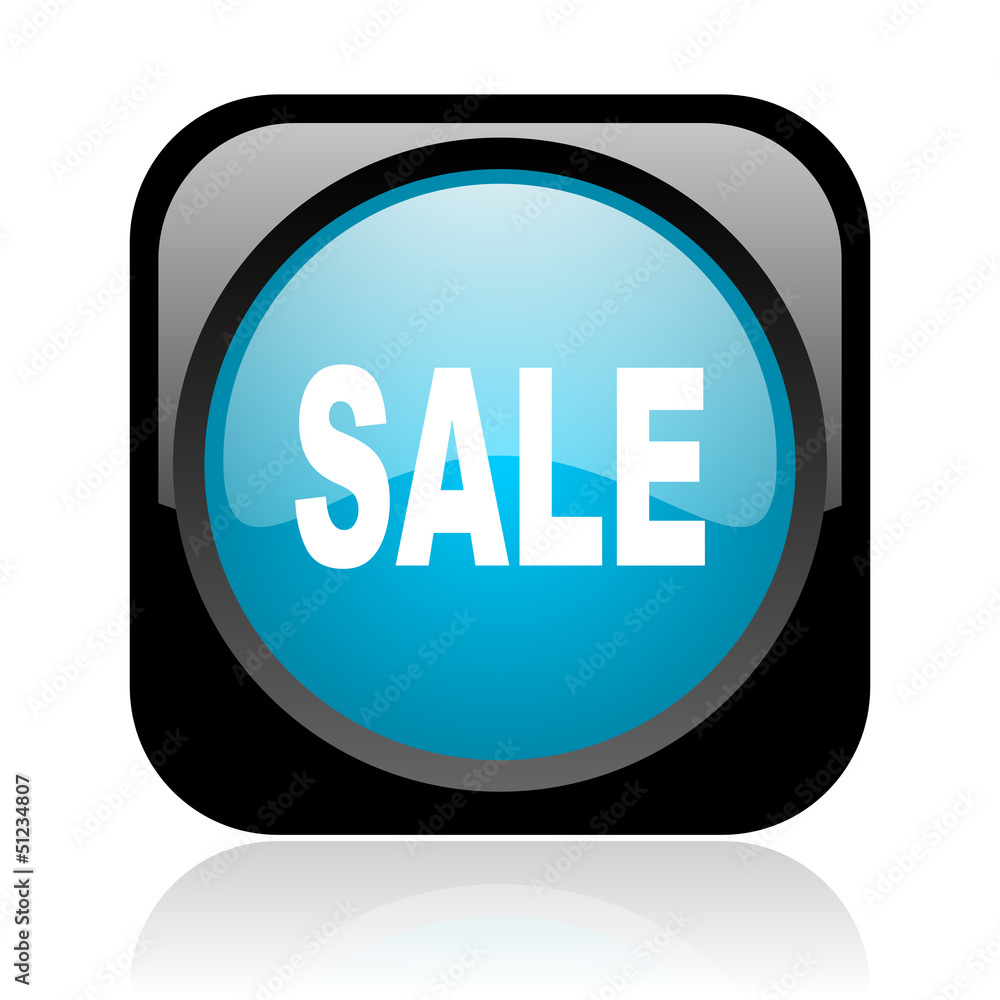 sale black and blue square web glossy icon sale black and blue square web glossy icon