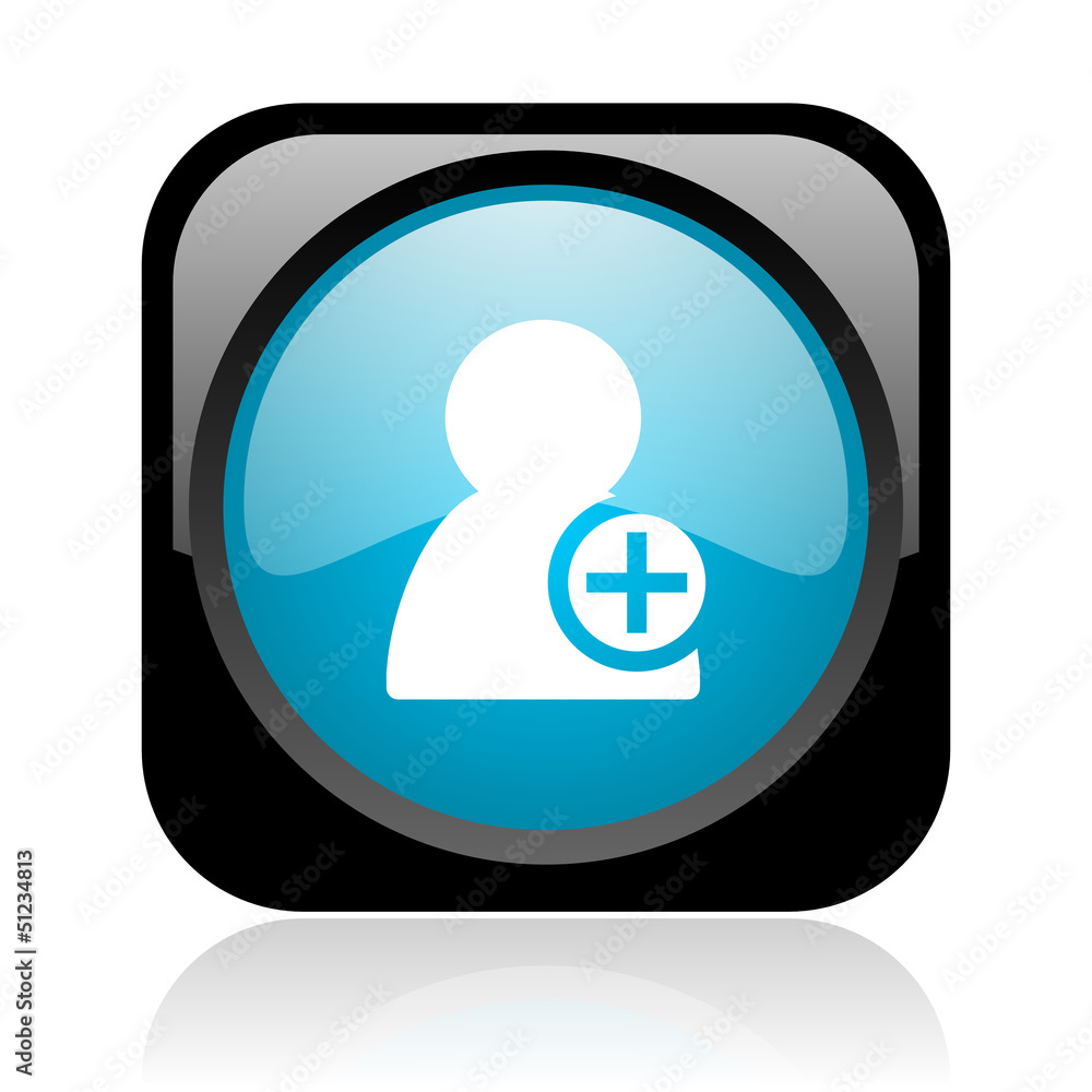 add contact black and blue square web glossy icon add contact black and blue square web glossy icon