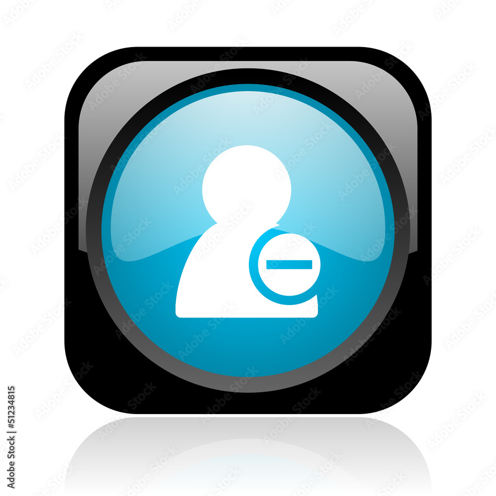 remove contact black and blue square web glossy icon remove contact black and blue square web glossy icon