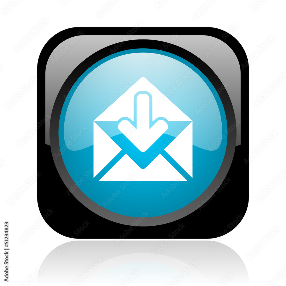 mail black and blue square web glossy icon mail black and blue square web glossy icon