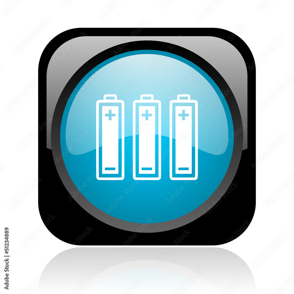 batteries black and blue square web glossy icon batteries black and blue square web glossy icon