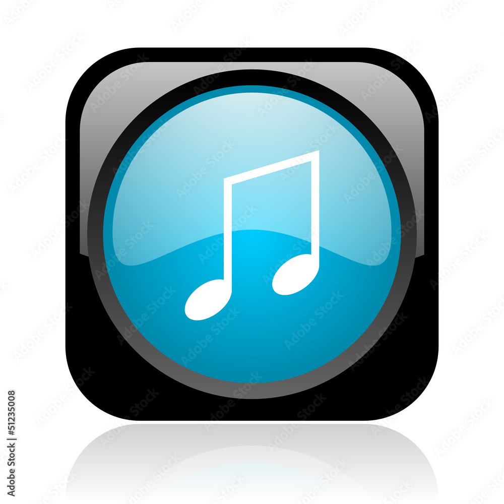 music black and blue square web glossy icon music black and blue square web glossy icon