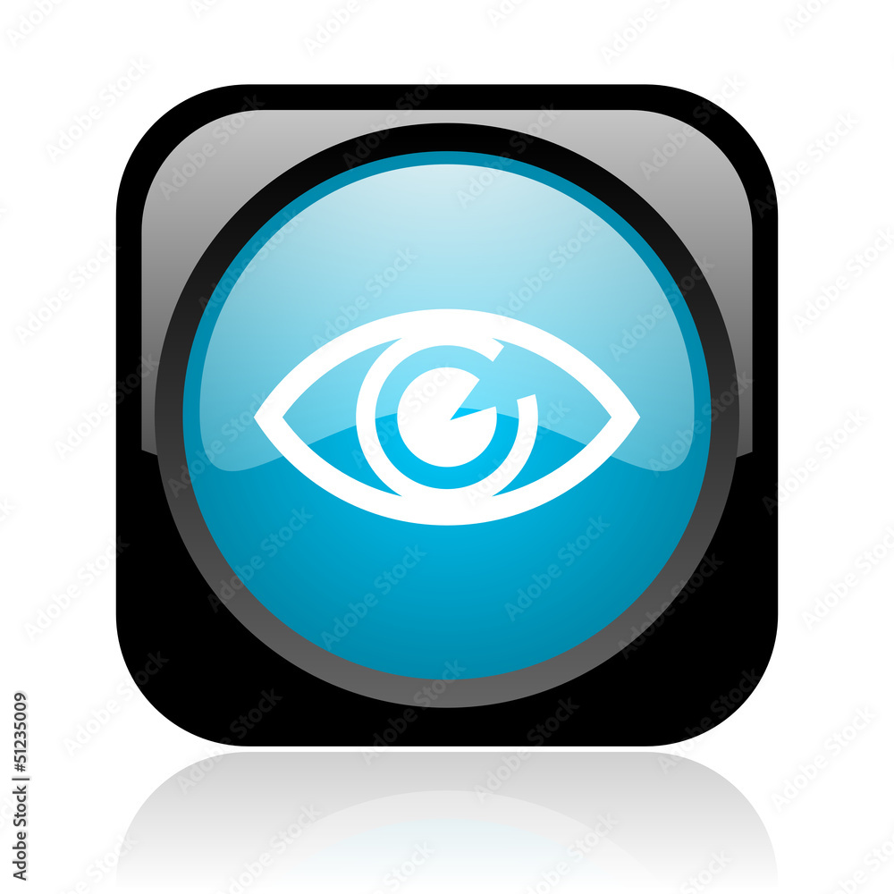 eye black and blue square web glossy icon eye black and blue square web glossy icon