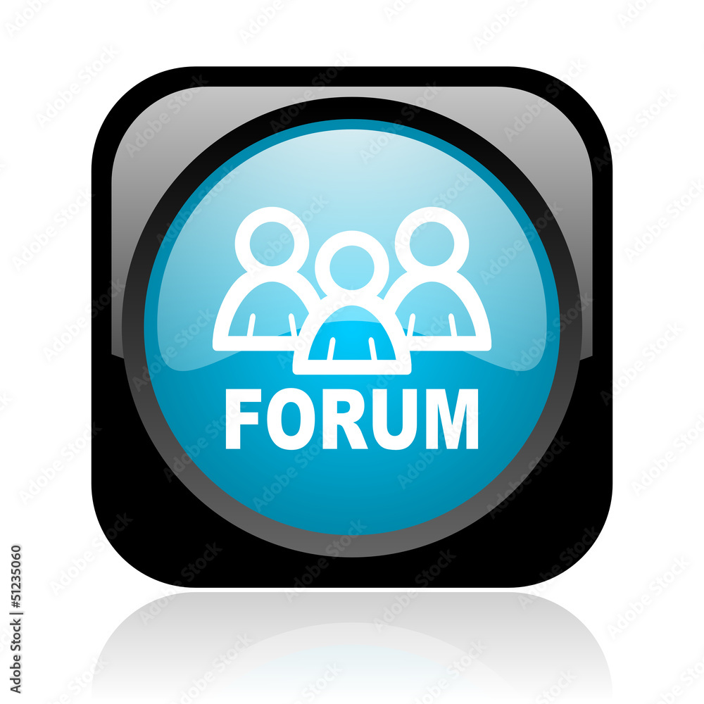forum black and blue square web glossy icon forum black and blue square web glossy icon