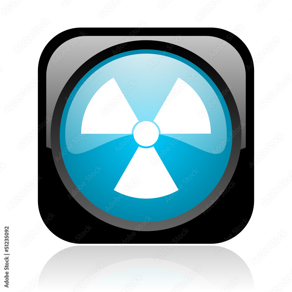 radiation black and blue square web glossy icon radiation black and blue square web glossy icon