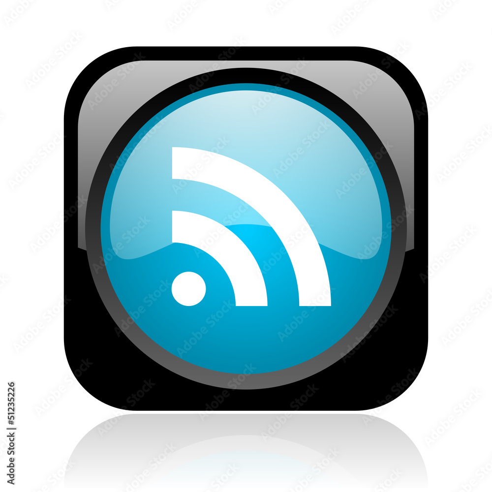 rss black and blue square web glossy icon rss black and blue square web glossy icon