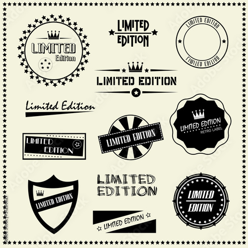 set of Limited Edition vintage retro style labels