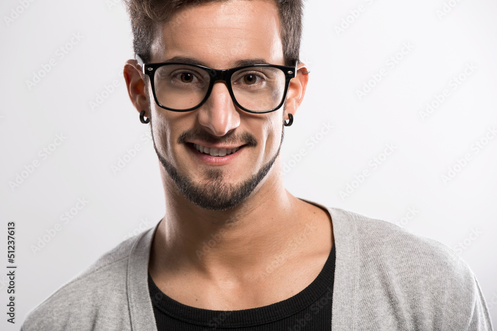 Handsome young man with glasses