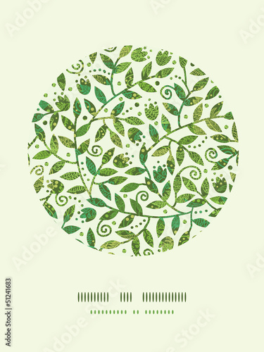 Vector Textured Colorful Branches Circle Decor Pattern