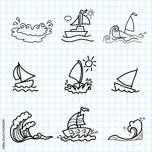 hand drawing cartoon on grid graph paper