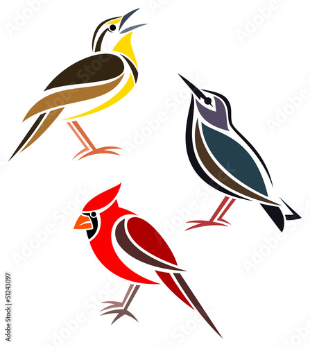 Stylized birds