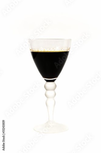 glass with red wine