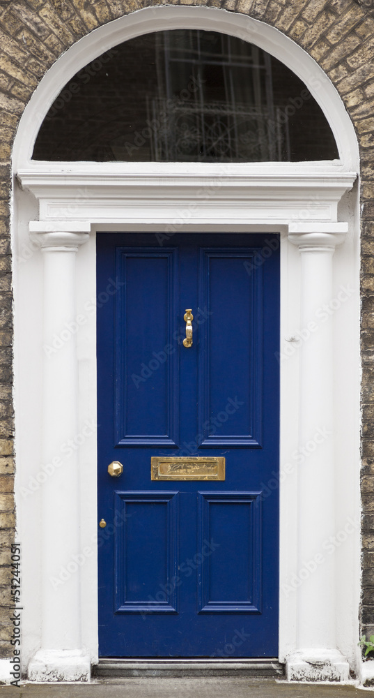 Colored door in Dublin from Georgian times (18th century)