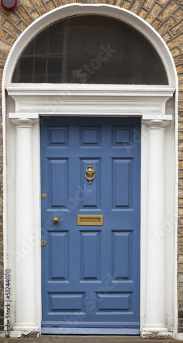 Colored door in Dublin from Georgian times (18th century)