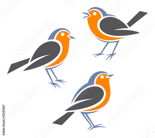 Stylized birds --- European Robin