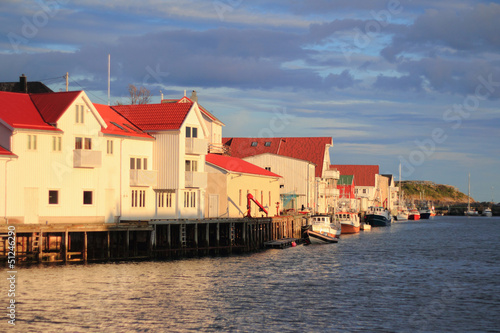 docks of Henningsvær at midnight