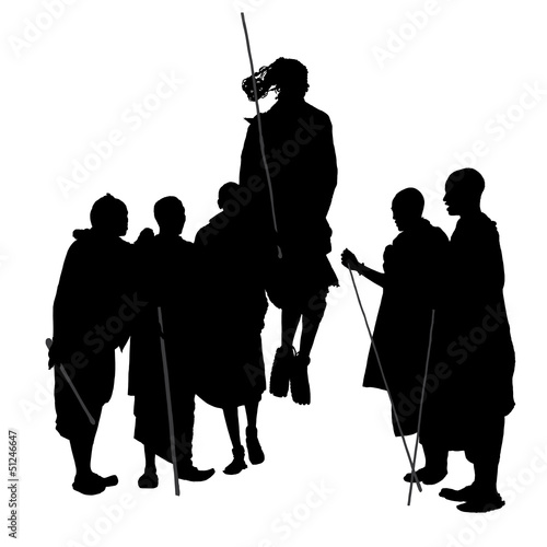 African Dancing People Silhouette