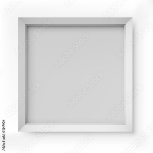 Blank white picture frame template