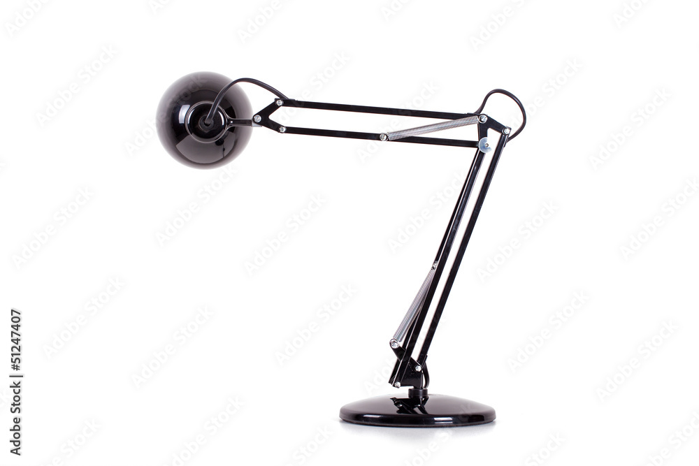 Black desk lamp isolated on white Black desk lamp isolated on white