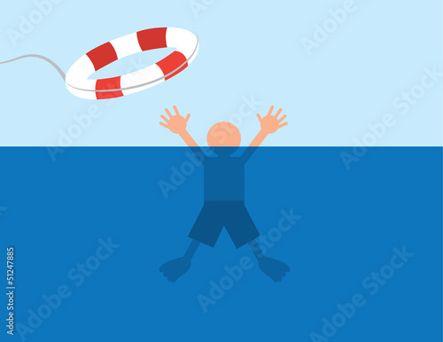 Person saved after almost drowning in water
