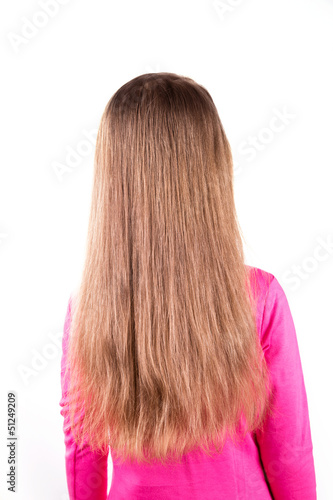 beautiful little girl with long hair. Hair care concept.