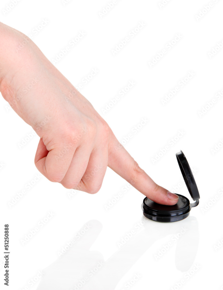 Taking fingerprints isolated on white Taking fingerprints isolated on white