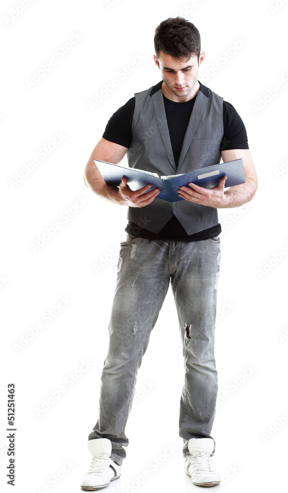 Portrait of young, successful, happy male student Isolated Portrait of young, successful, happy male student Isolated