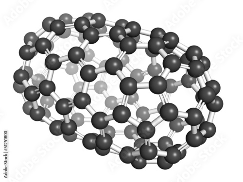 Fullerene C100 molecule, chemical structure. photo