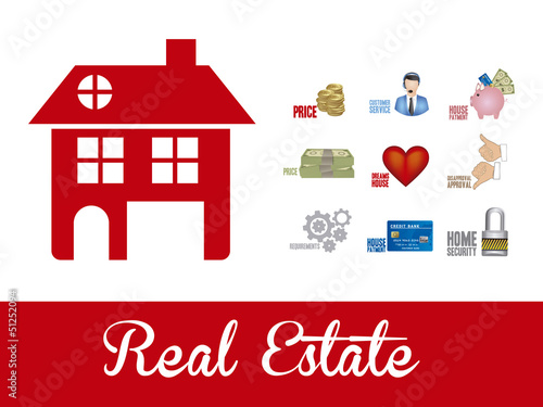 real estate and house icons