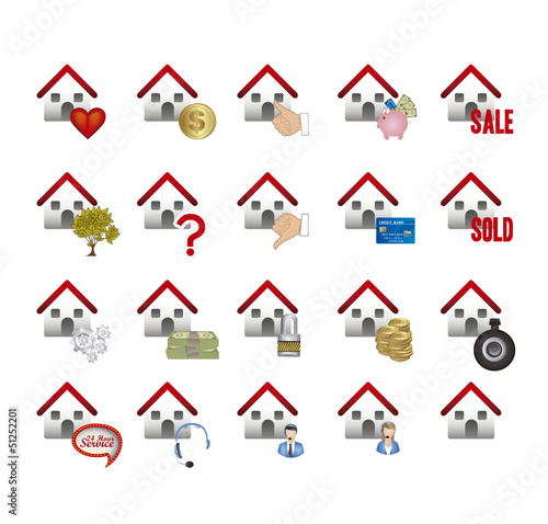 real estate and house icons