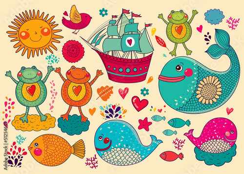 Vector illustration with animals