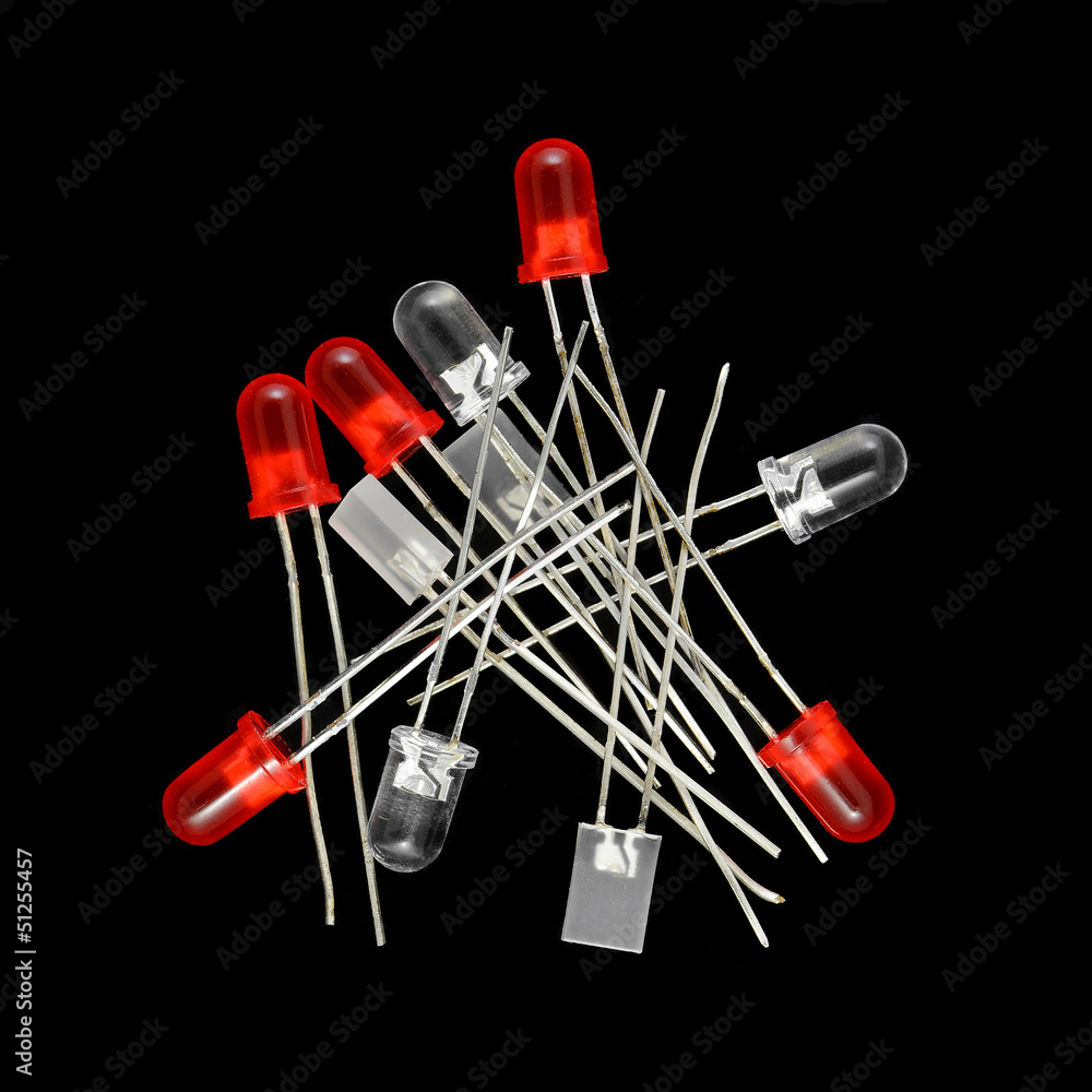LEDs Close up of light emitting diodes 5mm, bac LEDs Close up of light emitting diodes 5mm, bac