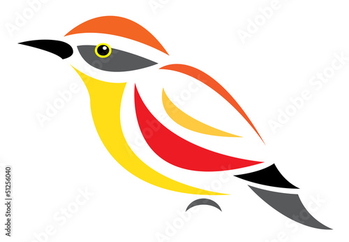 Vector image of an bird on white background