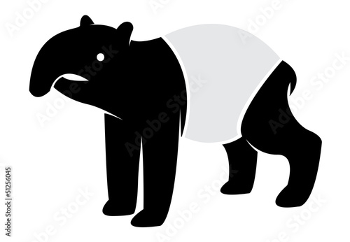 Vector image of an tapir on white background