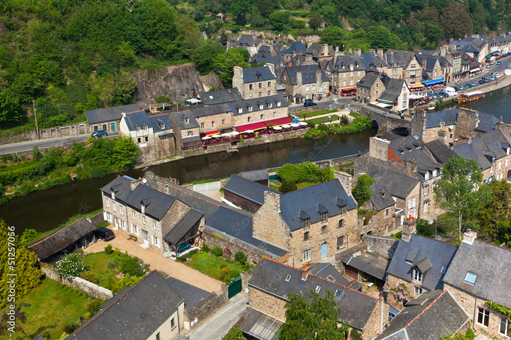 Fototapeta premium Dinan, Brittany, France - Ancient town on the river