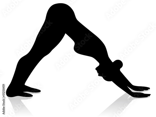 Yogaübung herabschauender Hund – Vektor und freigestellt