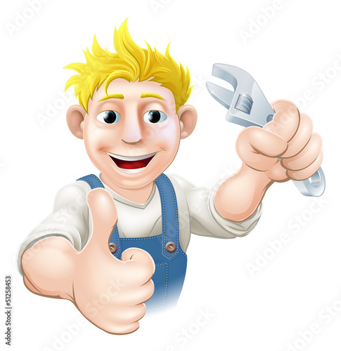 Cartoon mechanic or plumber