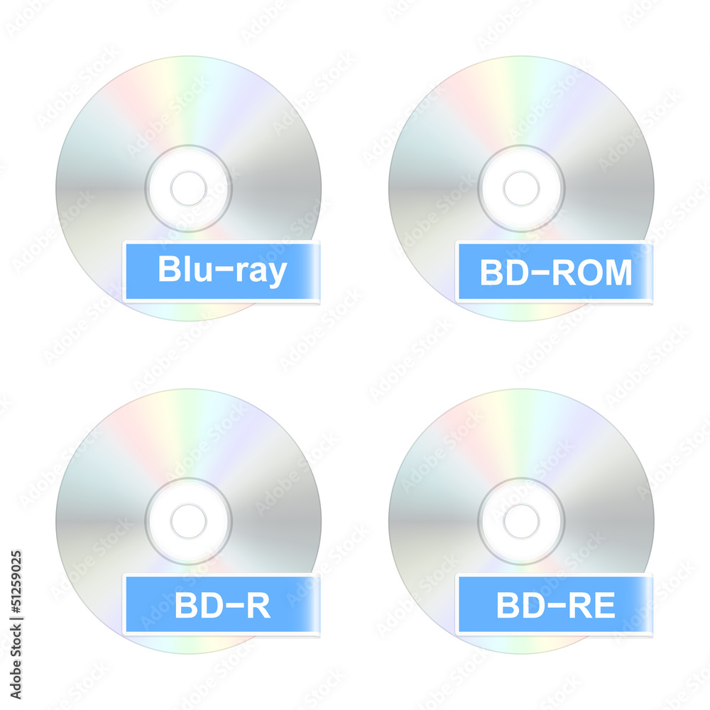 Blu-ray disk icons. Vector illustration Blu-ray disk icons. Vector illustration