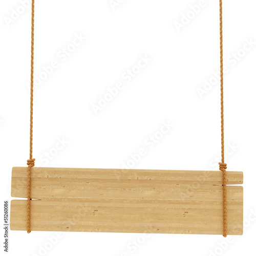 render of a wood sign, isolated on white