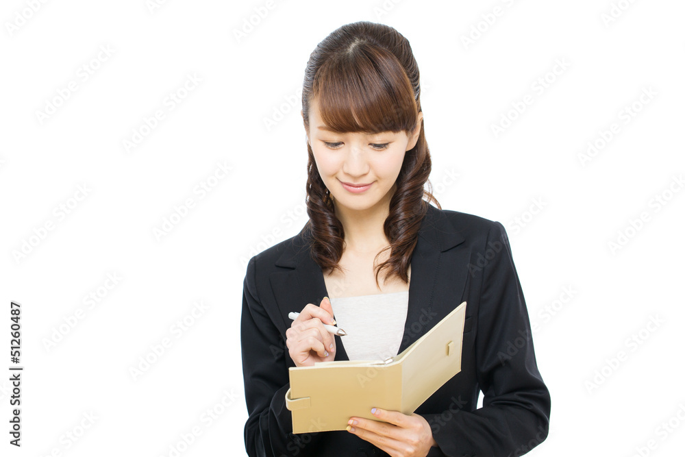 Beautiful asian business woman on white background Beautiful asian business woman on white background