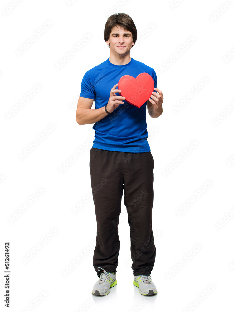 Young Man Holding Heart Shape Sign