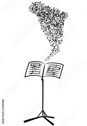 Lectern with flying musical notes