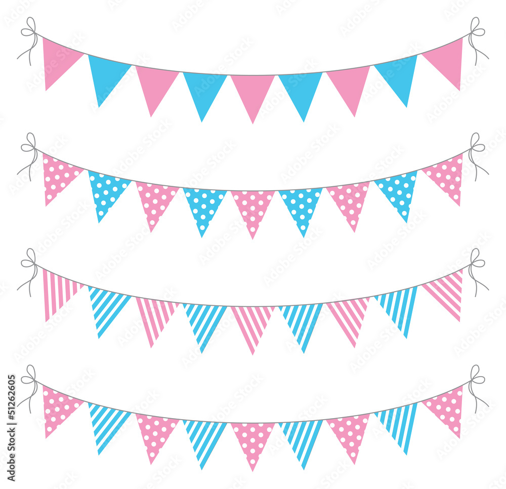 a set of four lines of bunting a set of four lines of bunting