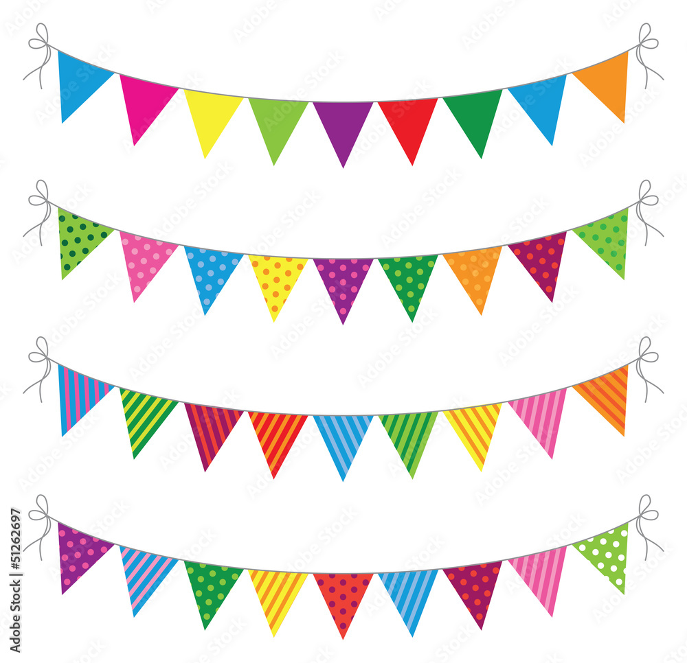 a set of four lines of bunting a set of four lines of bunting