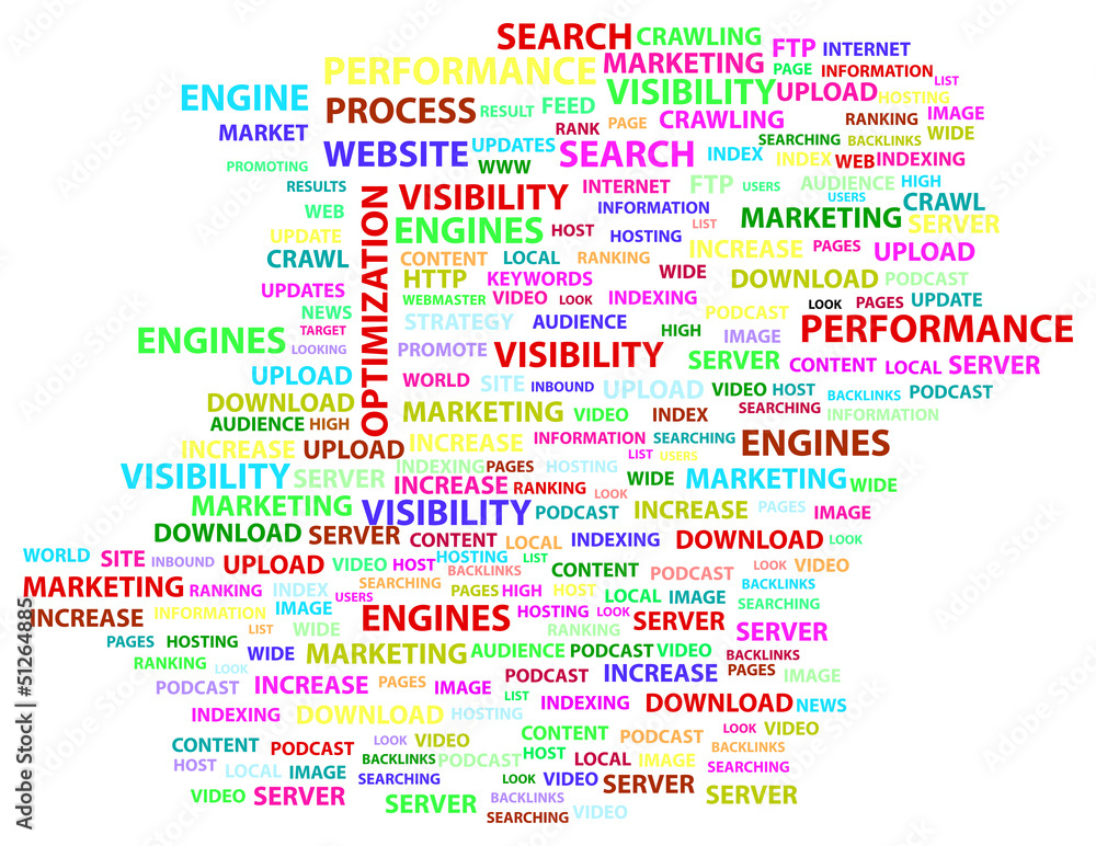 Fototapeta premium Search Engine Optimization Word Cloud Concept