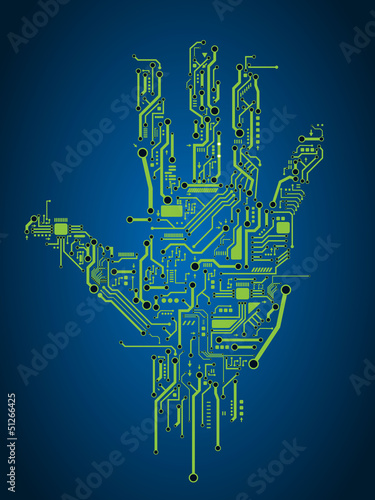 Circuit abstract hand vector background